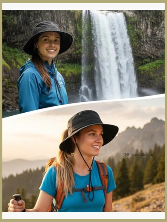 Packable UPF50+ Waterproof Nylon Bucket Hat with Ponytail Hole main image 4